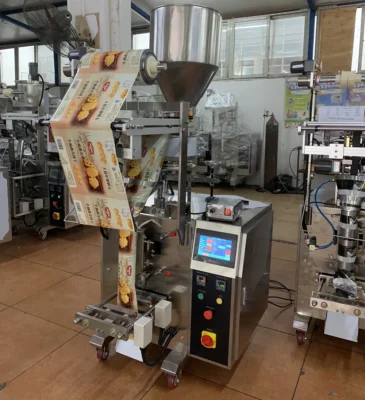 Số hiệu mẫu DS-320A Đo lường Cốc đong Hình dạng túi Hàn kín mặt sau / Hàn kín 3 mặt / Hàn kín 4 mặt Tốc độ đóng gói 30-80 túi/phút Chiều rộng cuộn Tối đa 320mm Chiều dài túi 30~180mm Chiều rộng túi 15~100mm Kích thước máy Dài)1100*Rộng)755*Cao)1540mm Trọng lượng máy 300kg Quyền lực 220V, 50/60HZ, 1.2KVA
